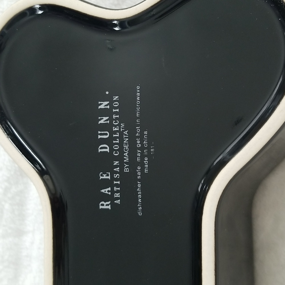 Rae Dunn Brew and Gruel Pet Bowl Bone shape green black - Picture 6 of 11